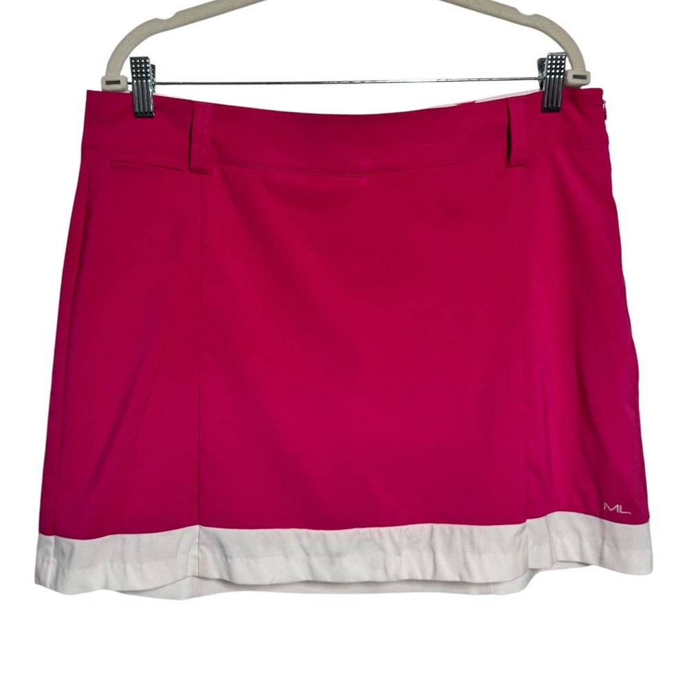 Maggie Lane Pink White Golf Skort Womens 14 Active Skirt Built In Shorts Sporty